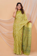 Load image into Gallery viewer, Mulmul Cotton Saree with Hand Block Print - Shivanya Handicrafts Women's Traditional Indian Wear