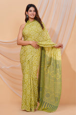 Load image into Gallery viewer, Mulmul Cotton Saree with Hand Block Print - Shivanya Handicrafts Women's Traditional Indian Wear