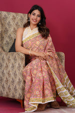 Load image into Gallery viewer, Mulmul Cotton Saree with Hand Block Print - Shivanya Handicrafts Women's Traditional Indian Wear