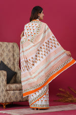 Load image into Gallery viewer, Mulmul Cotton Saree with Hand Block Print - Shivanya Handicrafts Women's Traditional Indian Wear