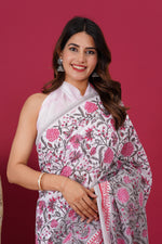 Load image into Gallery viewer, Mulmul Cotton Saree with Hand Block Print - Shivanya Handicrafts Women's Traditional Indian Wear