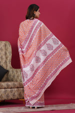 Load image into Gallery viewer, Mulmul Cotton Saree with Hand Block Print - Shivanya Handicrafts Women's Traditional Indian Wear