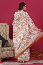 Load image into Gallery viewer, Mulmul Cotton Saree with Hand Block Print - Shivanya Handicrafts Women's Traditional Indian Wear