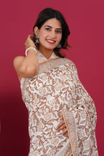 Load image into Gallery viewer, Mulmul Cotton Saree with Hand Block Print - Shivanya Handicrafts Women's Traditional Indian Wear