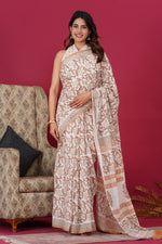 Load image into Gallery viewer, Mulmul Cotton Saree with Hand Block Print - Shivanya Handicrafts Women's Traditional Indian Wear