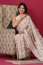 Load image into Gallery viewer, Mulmul Cotton Saree with Hand Block Print - Shivanya Handicrafts Women's Traditional Indian Wear