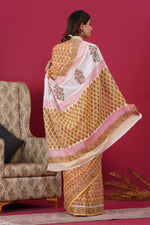 Load image into Gallery viewer, Mulmul Cotton Saree with Hand Block Print - Shivanya Handicrafts Women's Traditional Indian Wear