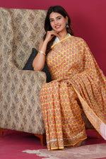 Load image into Gallery viewer, Mulmul Cotton Saree with Hand Block Print - Shivanya Handicrafts Women's Traditional Indian Wear