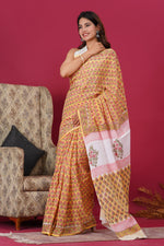 Load image into Gallery viewer, Mulmul Cotton Saree with Hand Block Print - Shivanya Handicrafts Women's Traditional Indian Wear
