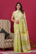 Load image into Gallery viewer, Mulmul Cotton Saree with Hand Block Print - Shivanya Handicrafts Women's Traditional Indian Wear