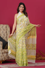 Load image into Gallery viewer, Mulmul Cotton Saree with Hand Block Print - Shivanya Handicrafts Women's Traditional Indian Wear