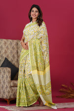 Load image into Gallery viewer, Mulmul Cotton Saree with Hand Block Print - Shivanya Handicrafts Women's Traditional Indian Wear