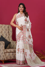 Load image into Gallery viewer, Mulmul Cotton Saree with Hand Block Print - Shivanya Handicrafts Women's Traditional Indian Wear