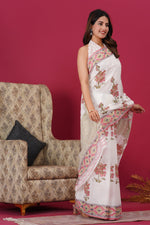 Load image into Gallery viewer, Mulmul Cotton Saree with Hand Block Print - Shivanya Handicrafts Women's Traditional Indian Wear