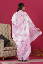 Load image into Gallery viewer, Mulmul Cotton Saree with Hand Block Print - Shivanya Handicrafts Women's Traditional Indian Wear