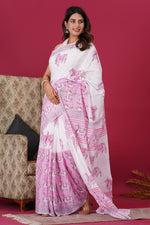 Load image into Gallery viewer, Mulmul Cotton Saree with Hand Block Print - Shivanya Handicrafts Women's Traditional Indian Wear