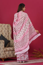 Load image into Gallery viewer, Mulmul Cotton Saree with Hand Block Print - Shivanya Handicrafts Women's Traditional Indian Wear