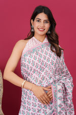 Load image into Gallery viewer, Mulmul Cotton Saree with Hand Block Print - Shivanya Handicrafts Women's Traditional Indian Wear