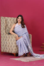 Load image into Gallery viewer, Mulmul Cotton Saree with Hand Block Print - Shivanya Handicrafts Women's Traditional Indian Wear