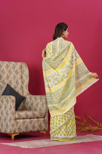 Load image into Gallery viewer, Mulmul Cotton Saree with Hand Block Print - Shivanya Handicrafts Women's Traditional Indian Wear