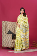 Load image into Gallery viewer, Mulmul Cotton Saree with Hand Block Print - Shivanya Handicrafts Women's Traditional Indian Wear