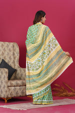 Load image into Gallery viewer, Mulmul Cotton Saree with Hand Block Print - Shivanya Handicrafts Women's Traditional Indian Wear
