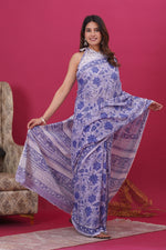Load image into Gallery viewer, Mulmul Cotton Saree with Hand Block Print - Shivanya Handicrafts Women's Traditional Indian Wear