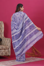 Load image into Gallery viewer, Mulmul Cotton Saree with Hand Block Print - Shivanya Handicrafts Women's Traditional Indian Wear