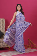 Load image into Gallery viewer, Mulmul Cotton Saree with Hand Block Print - Shivanya Handicrafts Women's Traditional Indian Wear
