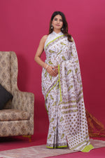 Load image into Gallery viewer, Mulmul Cotton Saree with Hand Block Print - Shivanya Handicrafts Women's Traditional Indian Wear