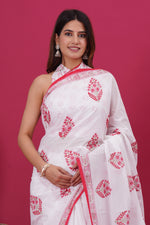 Load image into Gallery viewer, Mulmul Cotton Saree with Hand Block Print - Shivanya Handicrafts Women's Traditional Indian Wear