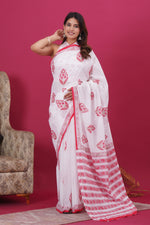Load image into Gallery viewer, Mulmul Cotton Saree with Hand Block Print - Shivanya Handicrafts Women's Traditional Indian Wear
