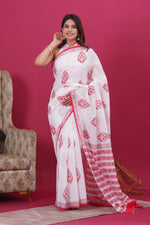 Load image into Gallery viewer, Mulmul Cotton Saree with Hand Block Print - Shivanya Handicrafts Women's Traditional Indian Wear