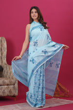 Load image into Gallery viewer, Mulmul Cotton Saree with Hand Block Print - Shivanya Handicrafts Women's Traditional Indian Wear