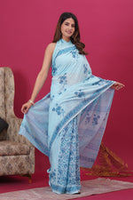 Load image into Gallery viewer, Mulmul Cotton Saree with Hand Block Print - Shivanya Handicrafts Women's Traditional Indian Wear