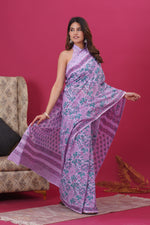 Load image into Gallery viewer, Mulmul Cotton Saree with Hand Block Print - Shivanya Handicrafts Women's Traditional Indian Wear