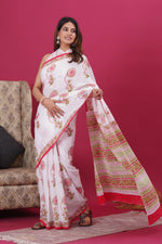 Load image into Gallery viewer, Mulmul Cotton Saree with Hand Block Print - Shivanya Handicrafts Women's Traditional Indian Wear