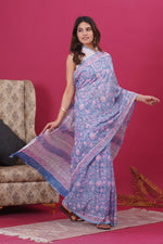 Load image into Gallery viewer, Mulmul Cotton Saree with Hand Block Print - Shivanya Handicrafts Women's Traditional Indian Wear