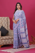 Load image into Gallery viewer, Mulmul Cotton Saree with Hand Block Print - Shivanya Handicrafts Women's Traditional Indian Wear