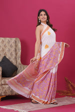 Load image into Gallery viewer, Mulmul Cotton Saree with Hand Block Print - Shivanya Handicrafts Women's Traditional Indian Wear