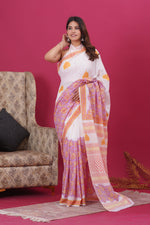 Load image into Gallery viewer, Mulmul Cotton Saree with Hand Block Print - Shivanya Handicrafts Women's Traditional Indian Wear