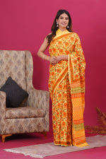 Load image into Gallery viewer, Mulmul Cotton Saree with Hand Block Print - Shivanya Handicrafts Women's Traditional Indian Wear