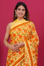 Load image into Gallery viewer, Mulmul Cotton Saree with Hand Block Print - Shivanya Handicrafts Women's Traditional Indian Wear