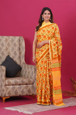 Load image into Gallery viewer, Mulmul Cotton Saree with Hand Block Print - Shivanya Handicrafts Women's Traditional Indian Wear