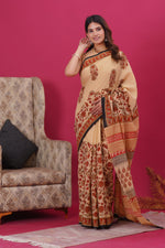 Load image into Gallery viewer, Mulmul Cotton Saree with Hand Block Print - Shivanya Handicrafts Women's Traditional Indian Wear