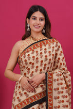 Load image into Gallery viewer, Mulmul Cotton Saree with Hand Block Print - Shivanya Handicrafts Women's Traditional Indian Wear