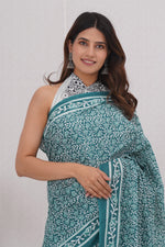 Load image into Gallery viewer, Mulmul Cotton Saree with Hand Block Print - Shivanya Handicrafts Women's Traditional Indian Wear