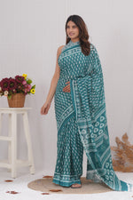 Load image into Gallery viewer, Mulmul Cotton Saree with Hand Block Print - Shivanya Handicrafts Women's Traditional Indian Wear
