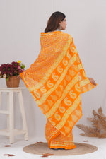 Load image into Gallery viewer, Mulmul Cotton Saree with Hand Block Print - Shivanya Handicrafts Women's Traditional Indian Wear