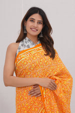 Load image into Gallery viewer, Mulmul Cotton Saree with Hand Block Print - Shivanya Handicrafts Women's Traditional Indian Wear